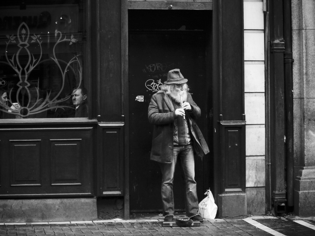Street performer in Dublin